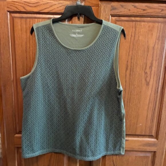 Talbots Women's Fern Green lace front Tank Top Size XL - Picture 1 of 3
